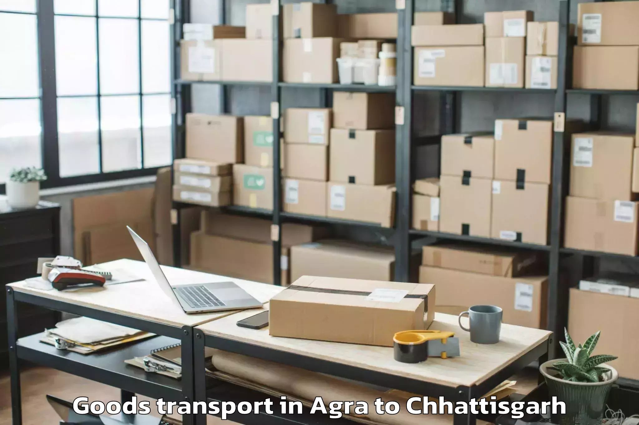 Affordable Agra to Akaltara Goods Transport